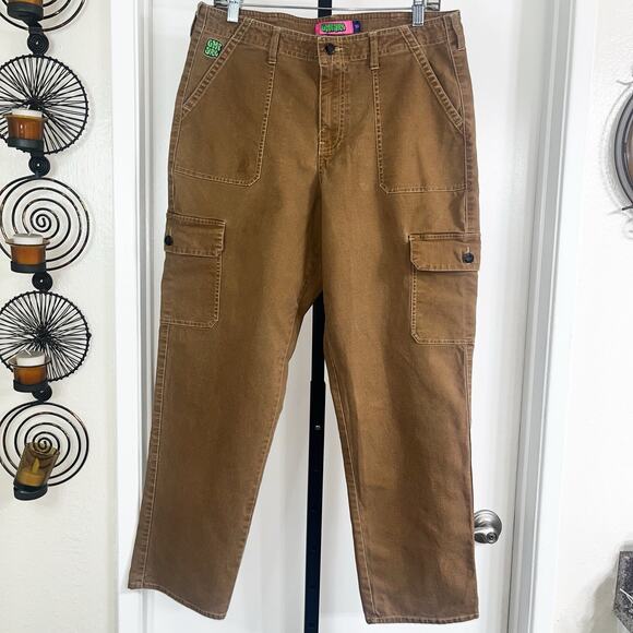 Empyre Womens Marlo Canvas Cargo Y2K Skater Pants - Bronze Brown, Jr. Size 13 - Picture 3 of 15